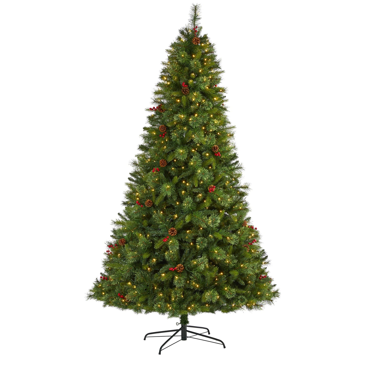 Nearly Natural 8-ft Spruce Pre-lit Artificial Christmas Tree with White LED Lights