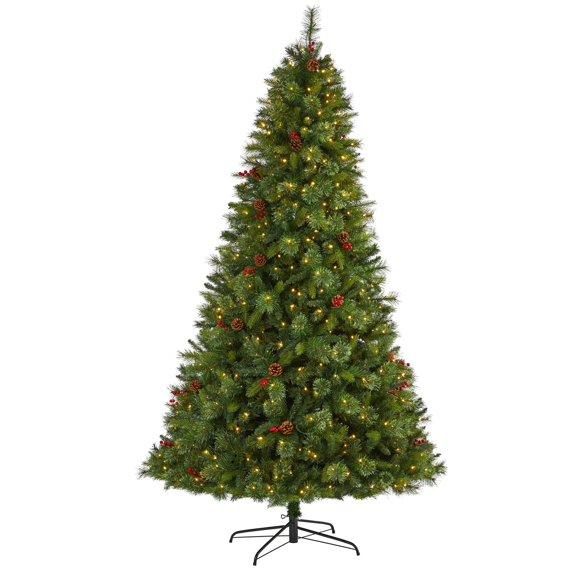 Nearly Natural 8-ft Spruce Pre-lit Artificial Christmas Tree with White LED Lights