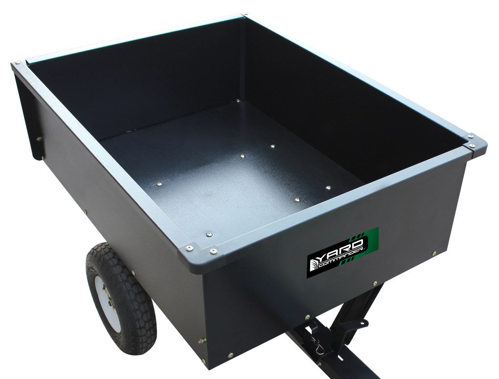 Yard Commander 10 Cu. Feet Steel Dump Cart with Removable Tailgate, 400 lb Capacity, Ribbed Tires, Hitch Pin Included YTL-590-043