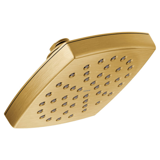 Moen Voss 1.0 -Spray Brushed Gold 6.0-in Square Fixed Rain Shower Head 2.5 GPM