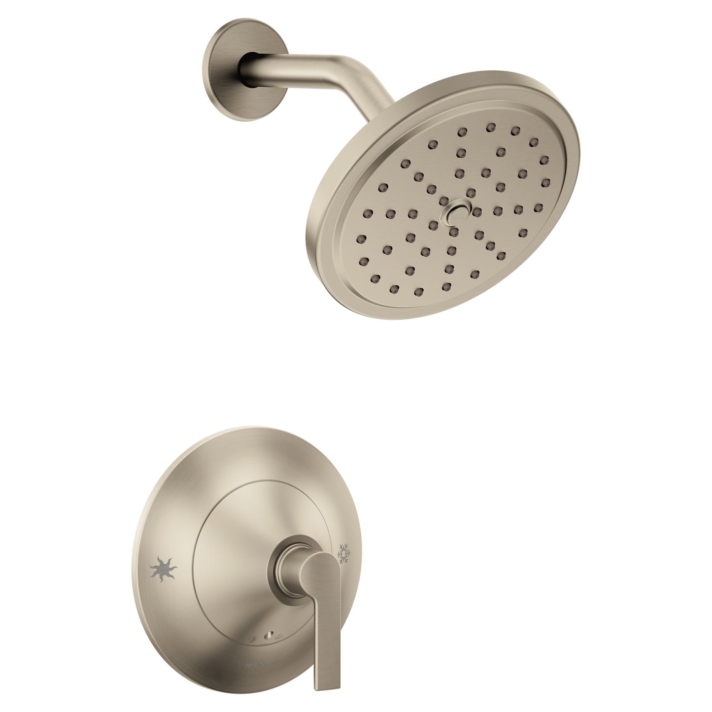 Moen Doux Brushed Nickel 1-handle Single function 6.81-in Round Shower Faucet