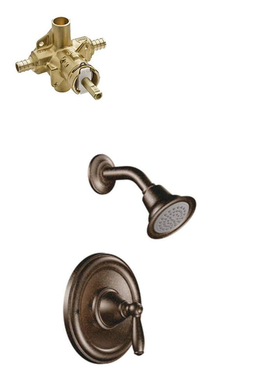 Moen Brantford Oil Rubbed Bronze 1-handle Single function 3.5-in Round Shower Faucet with Valve