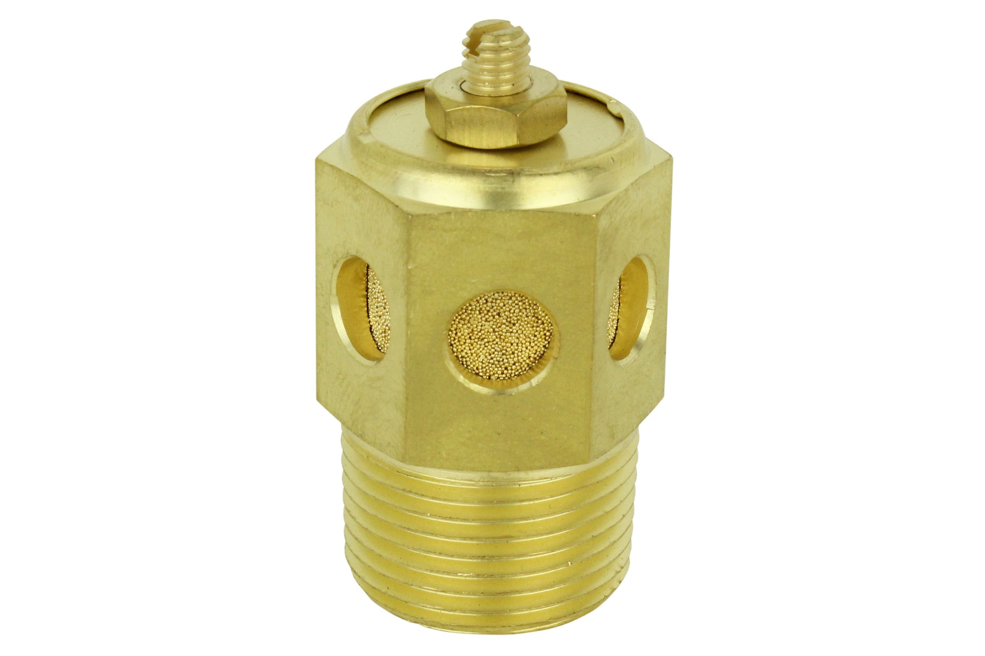 Milton Speed Control Exhaust Muffler, 3/4&#8221; MNPT - 40 Micron Sintered Bronze Silencer/Diffuse Air and Noise Reducer - Box of 10 -296606