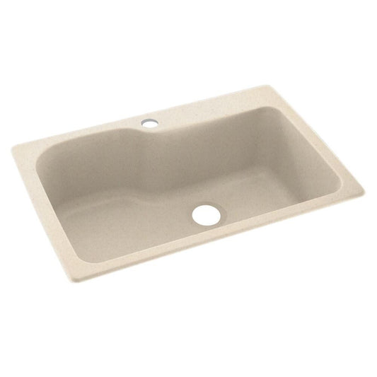 Swanstone Dual-mount 33-Inches x 22-Inches Tahiti Sand Composite Single bowl 1-Hole Kitchen Sink