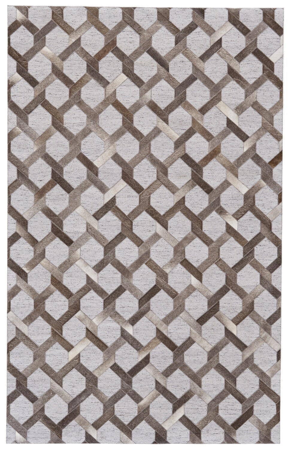 Room Envy Canady 5 x 8 (ft) Loomed Quite Gray/Taupe Gray Rectangular Indoor Geometric Mid-Century Modern Area rug