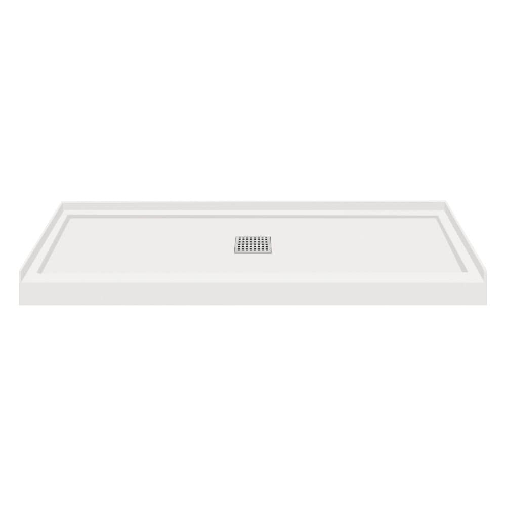 Transolid Linear 36-in W x 60-in L Center Grey Single Threshold Rectangle Shower Pan Base with 3-in H Threshold