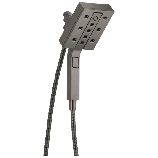 Delta 4.0 -Spray Lumicoat Black Stainless 5.9375-in Rectangle Dual/Combo Shower Head 1.75 GPM