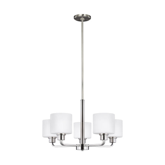 Generation Lighting Canfield 5 -Light Brushed Nickel Modern/contemporary For Use in Dining Rooms, Foyers, Kitchens, Chandelier