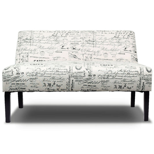 LIVIZA CY Loveseat Sofa 50-in Modern White and Black 2 -seater Loveseat