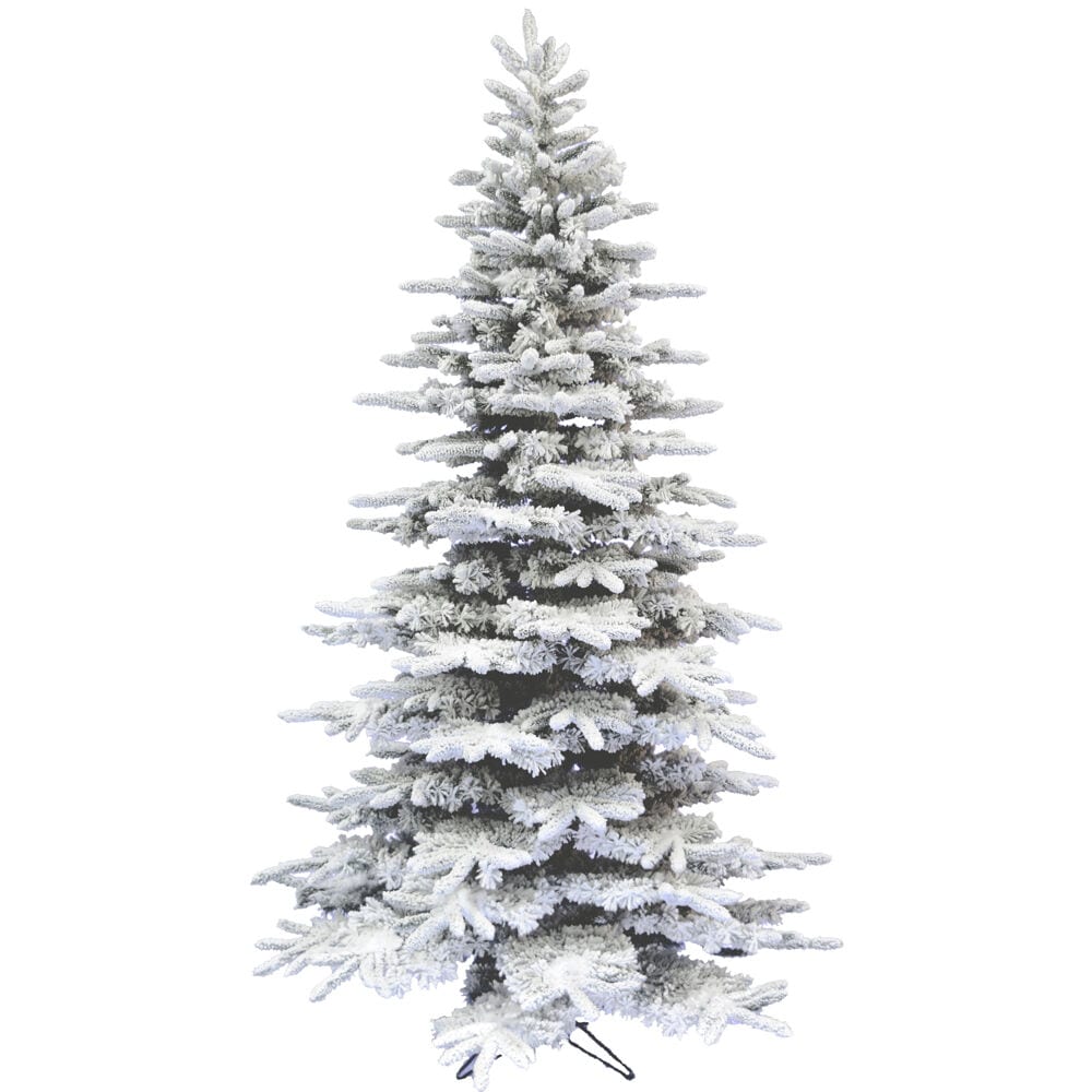 Fraser Hill Farm Unlit 10-ft Valley pine Flocked White Artificial Christmas Tree