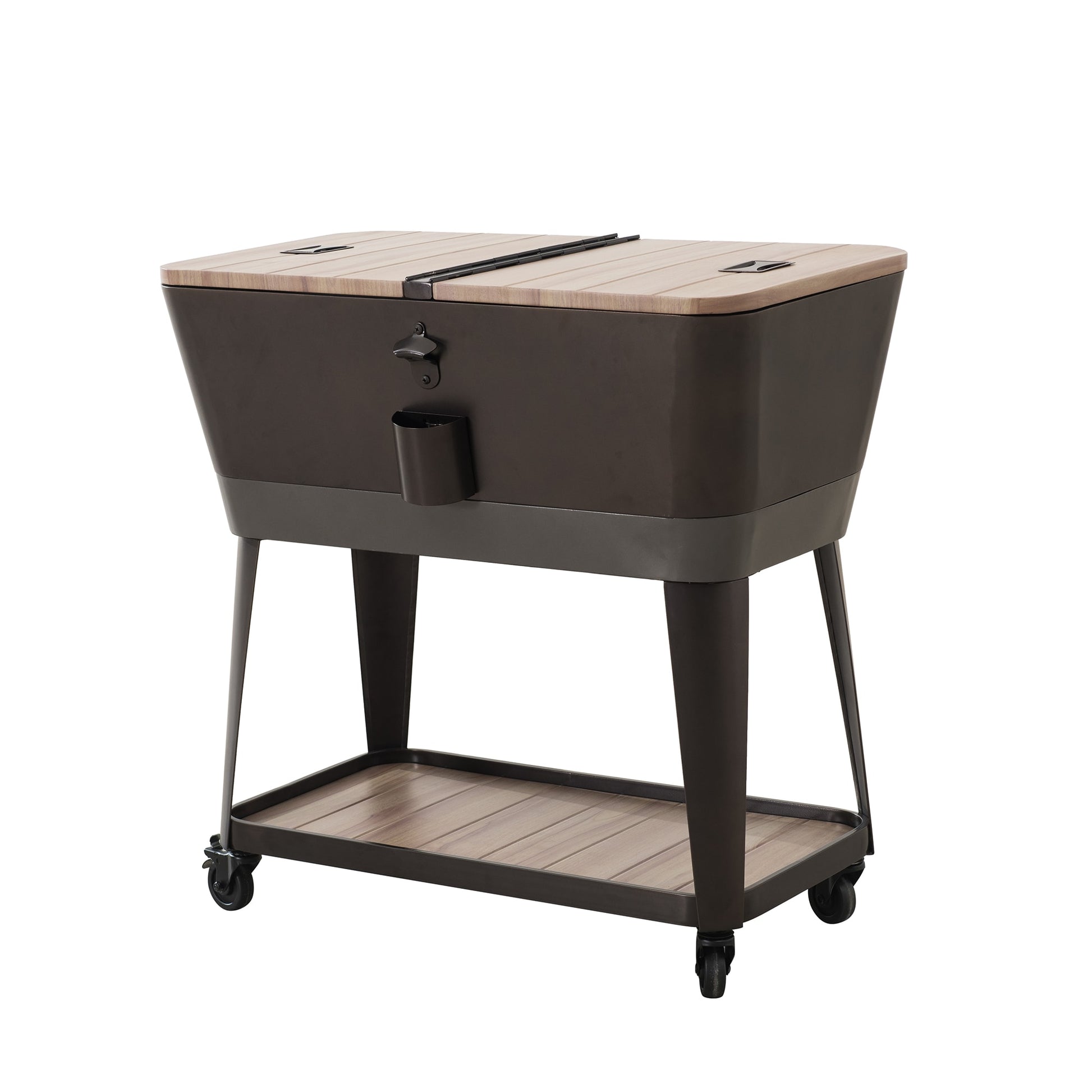 Sunjoy Deep Silver 80-Quart Wheeled Insulated Cart Cooler A601004820