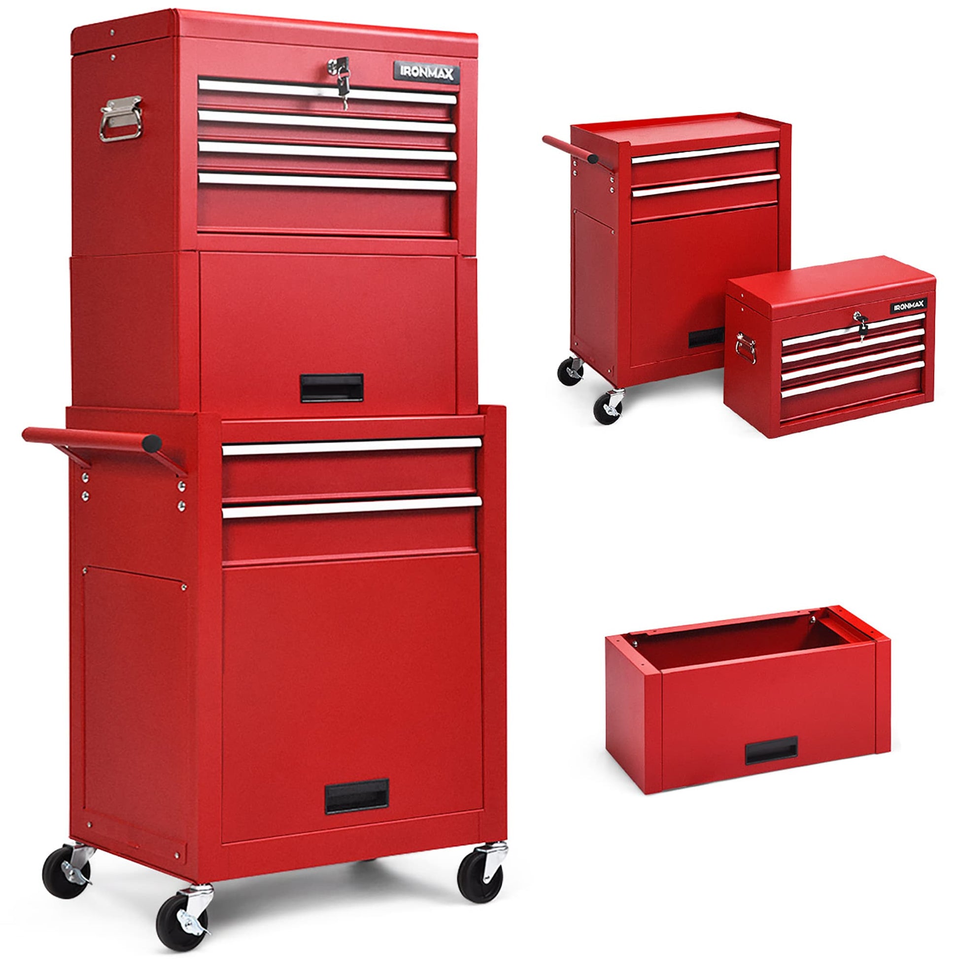 Costway 13-in W x 52-in H 6-Drawer Steel Tool Chest (Red) TL35209RE