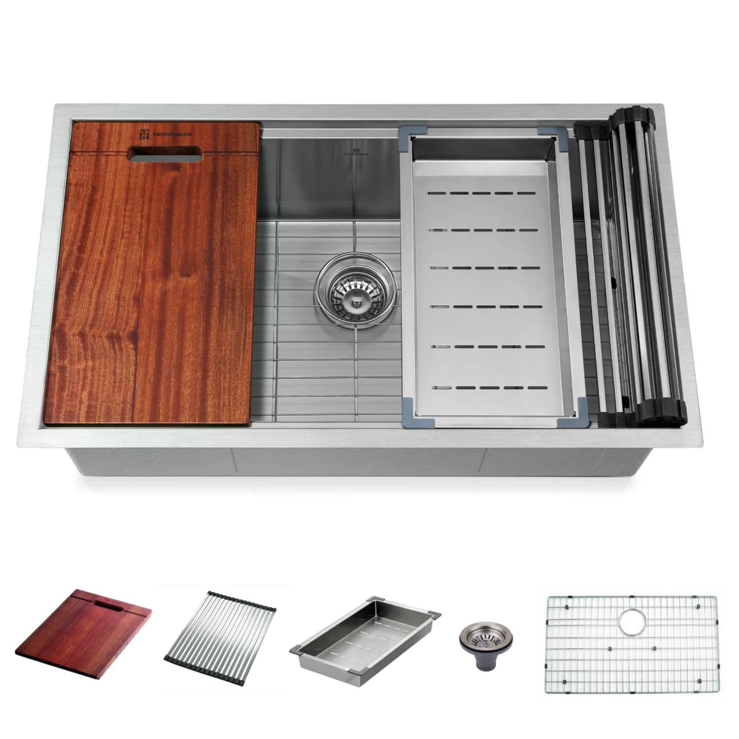 Topcraft Undermount 32-Inches x 19-Inches Stainless steel Single bowl Kitchen Sink