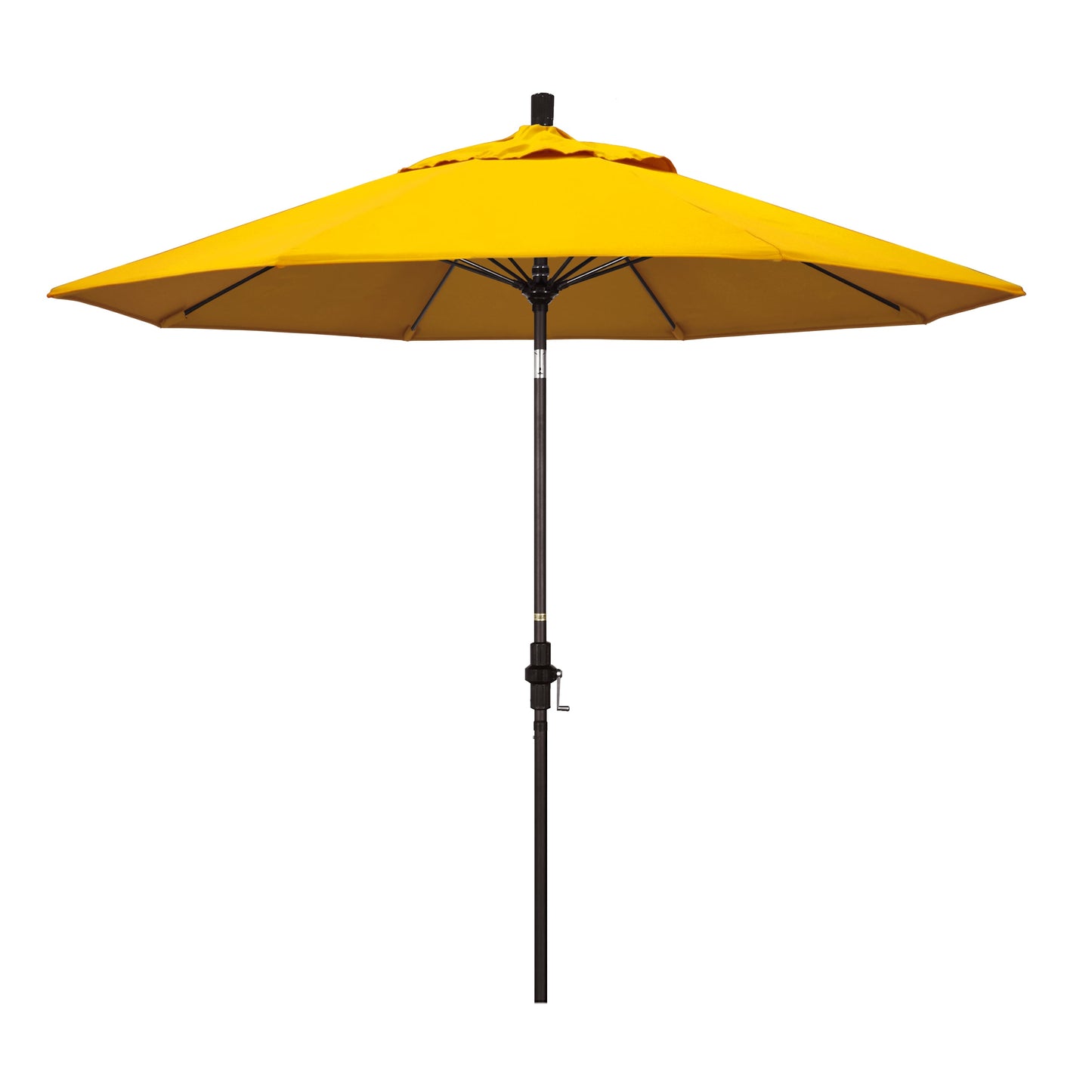 California Umbrella 9-ft Aluminum Yellow Auto-tilt Market Patio Umbrella