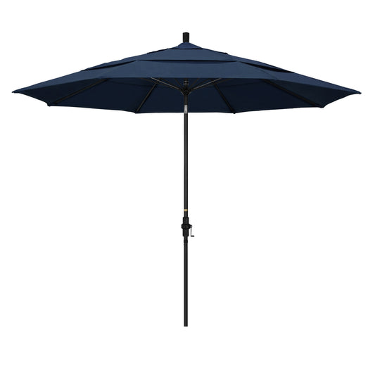California Umbrella 11-ft Aluminum Blue Auto-tilt Market Patio Umbrella