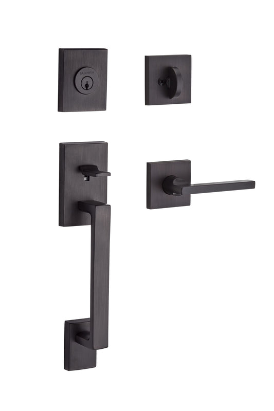 Baldwin Reserve Venetian Bronze Single Deadbolt Keyed Entry Door Handleset with Square Lever SCLAJXSQUCSR112