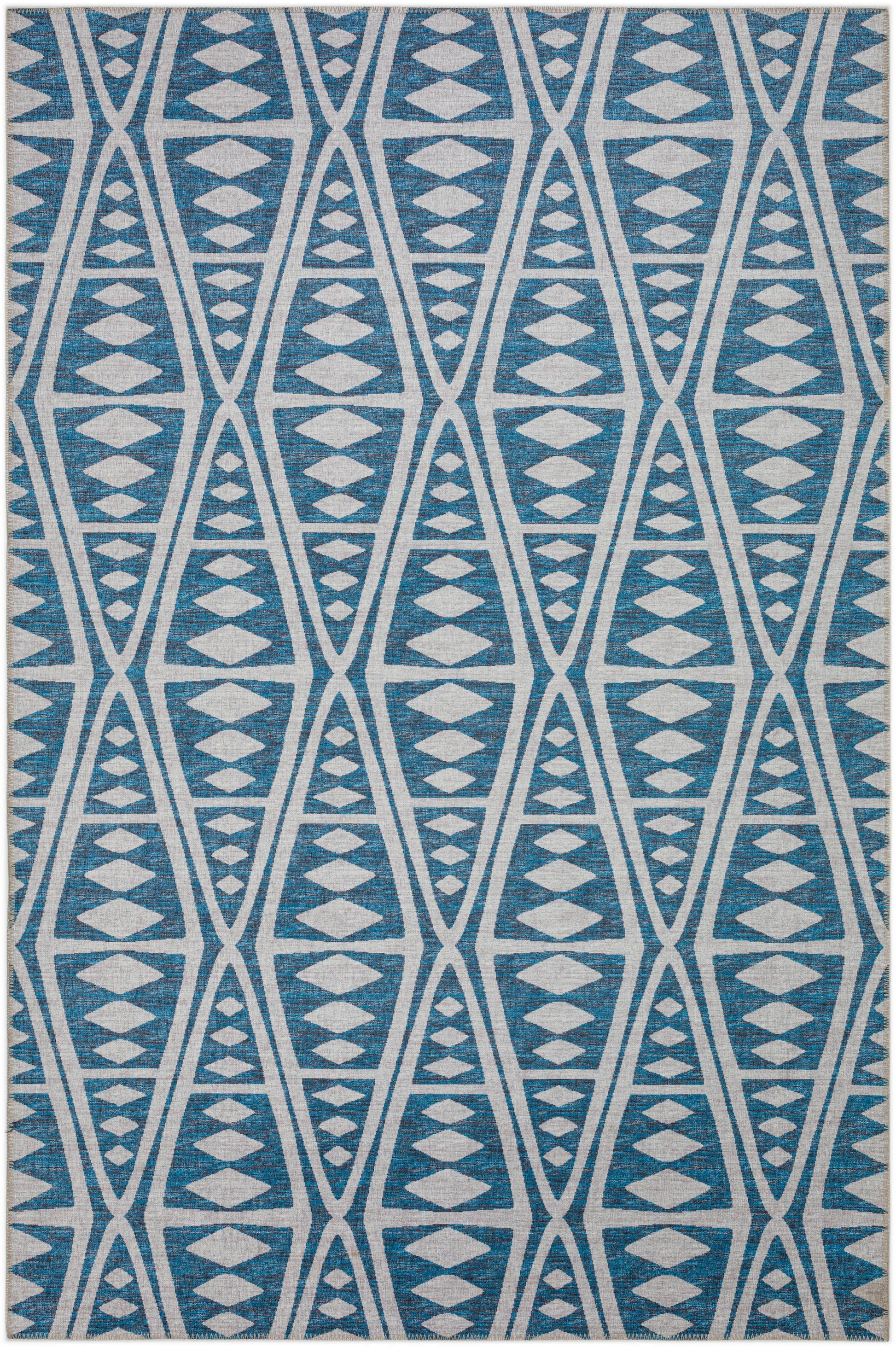 Addison Rugs Yuma 9 x 12 (ft) Blue Rectangular Indoor/Outdoor Geometric Moroccan Area rug