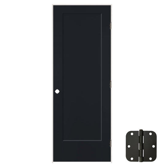 Masonite 32-in x 80-in Midnight Solid core 1-panel square Left hand Smooth Prefinished Molded composite Flat Jamb Single Prehung Interior Door