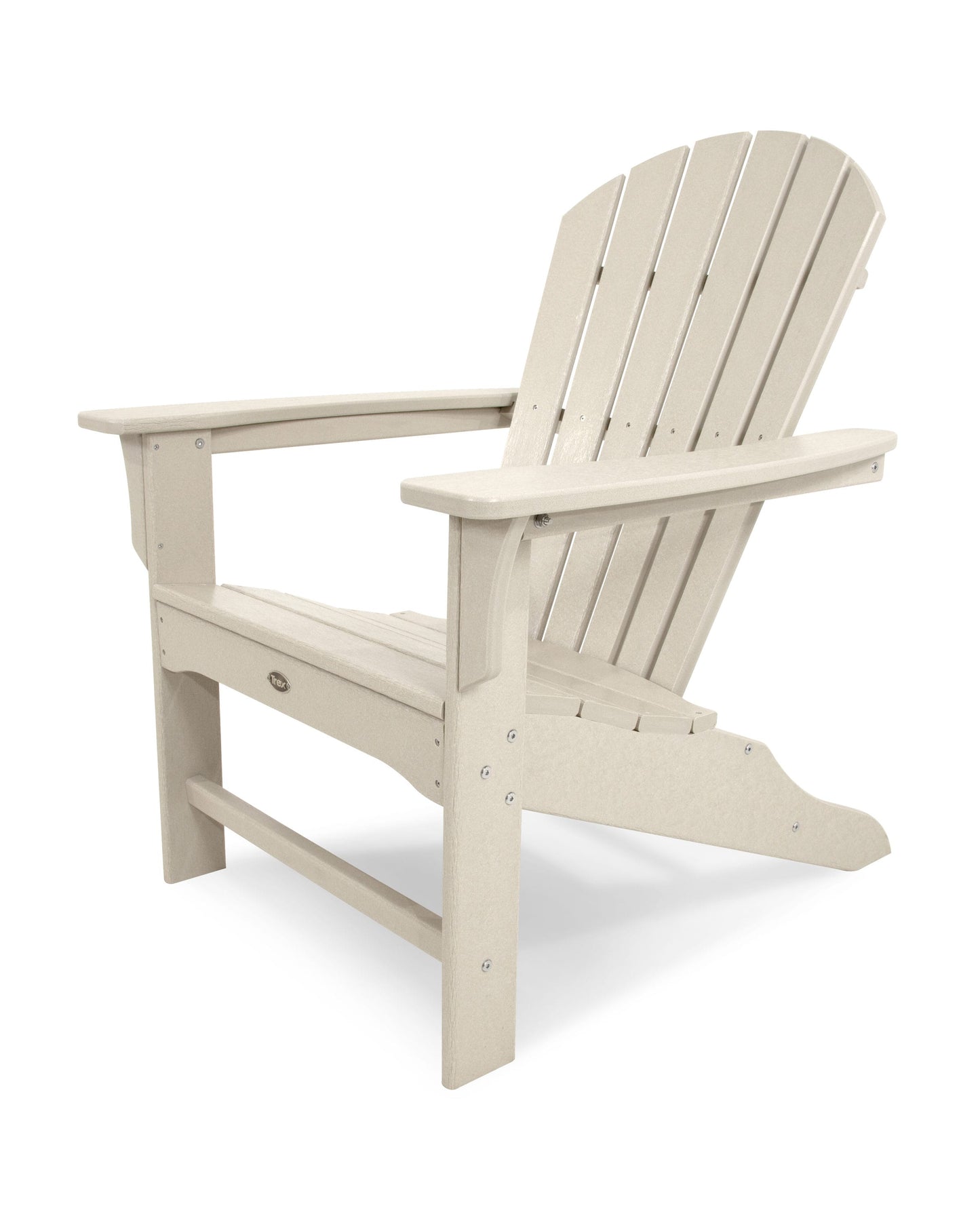 Trex Outdoor Furniture Yacht Club Sand Castle HDPE Frame Stationary Adirondack Chair with Slat Seat