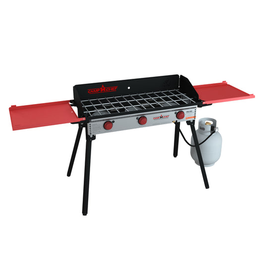 Camp Chef PRO 90X Deluxe 3-Burners Propane Push and Turn Steel Outdoor Stove PRO90X