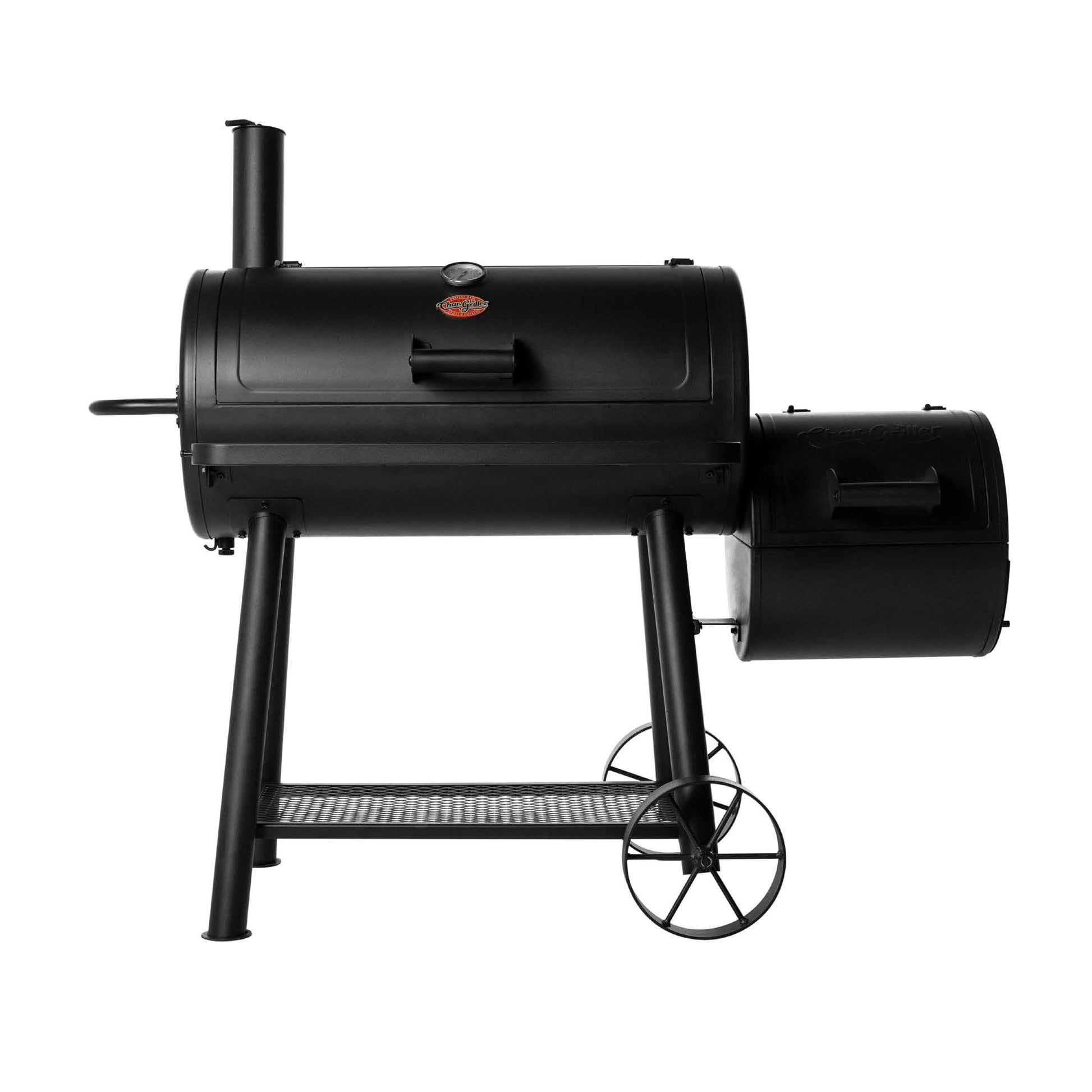 Char-Griller Dakota Offset Smoker 625-Sq in Black Horizontal Charcoal Smoker 8235