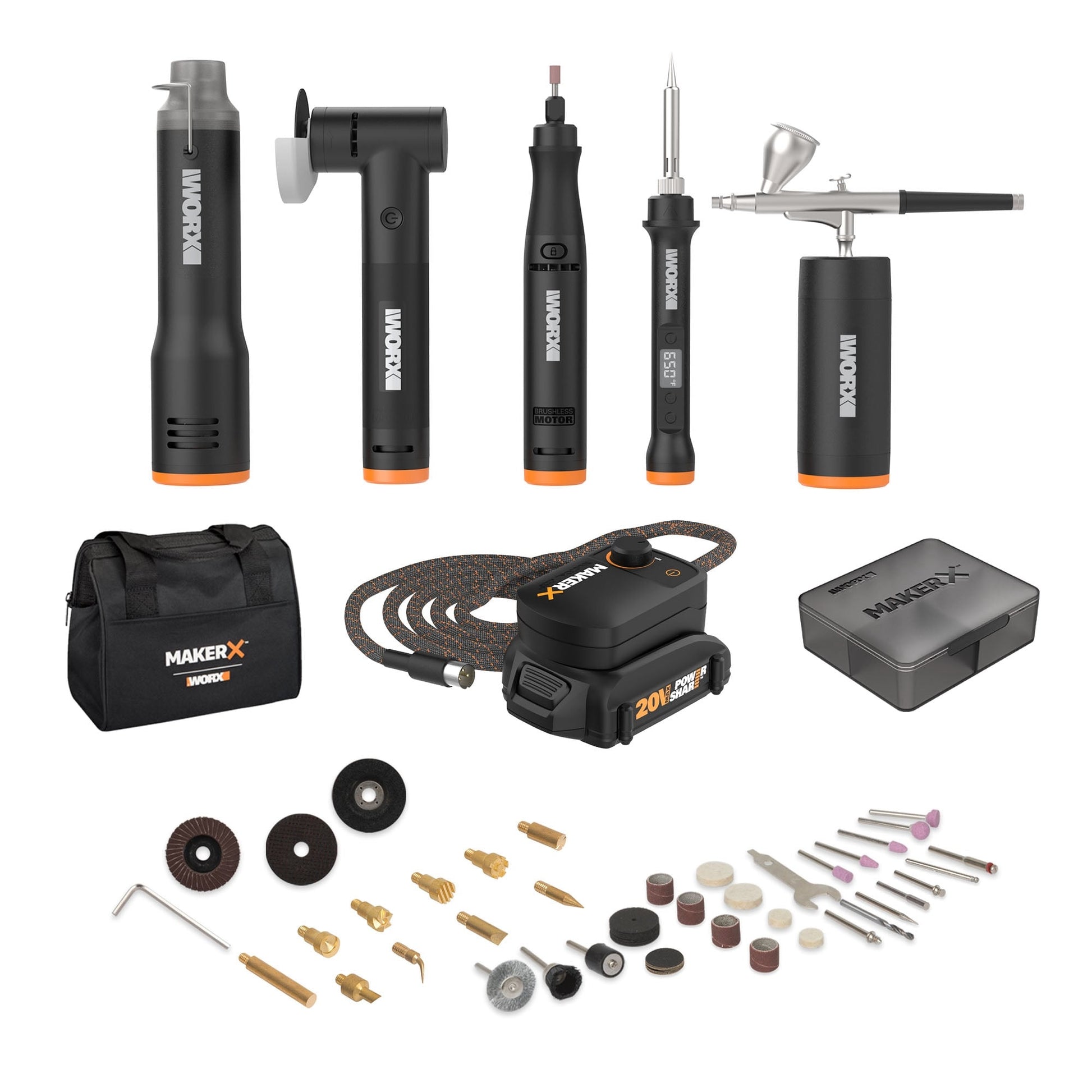 WORX MakerX Variable Cordless 20-volt Max Crafting Rotary Tool Kit WX997L