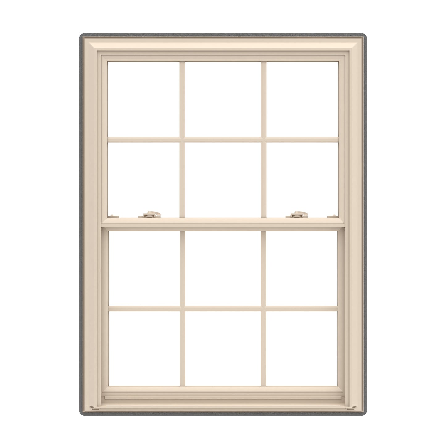 Pella 150 Series 33-1/2-in x 53-1/2-in Almond Almond Vinyl Replacement Double Hung Window Low-E argon Double Pane Glass with Grids (Full Screen Included)