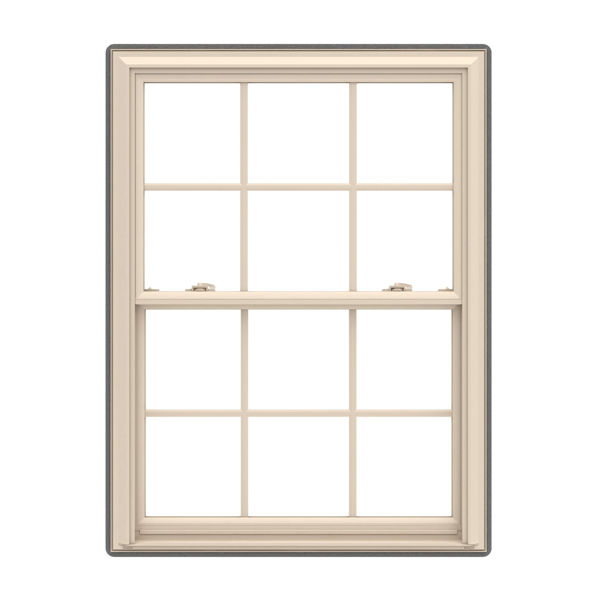 Pella 150 Series 33-1/2-in x 53-1/2-in Almond Almond Vinyl Replacement Double Hung Window Low-E argon Double Pane Glass with Grids (Full Screen Included)