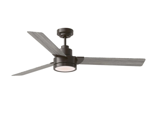 Generation Lighting Jovie 58-in Integrated LED Aged Pewter with Light Grey Weathered Oak Blades Propeller Ceiling Fan With Light ( 3 -Blade )