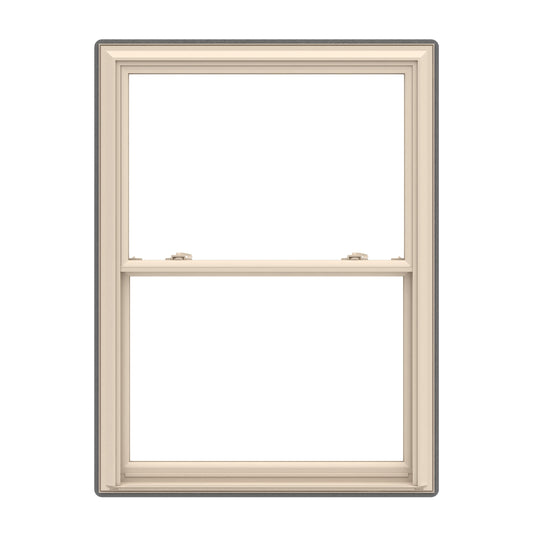 Pella 150 Series 35-1/2-in x 61-1/2-in Almond Almond Vinyl Replacement Double Hung Window Low-E argon Double Pane Glass (Full Screen Included)