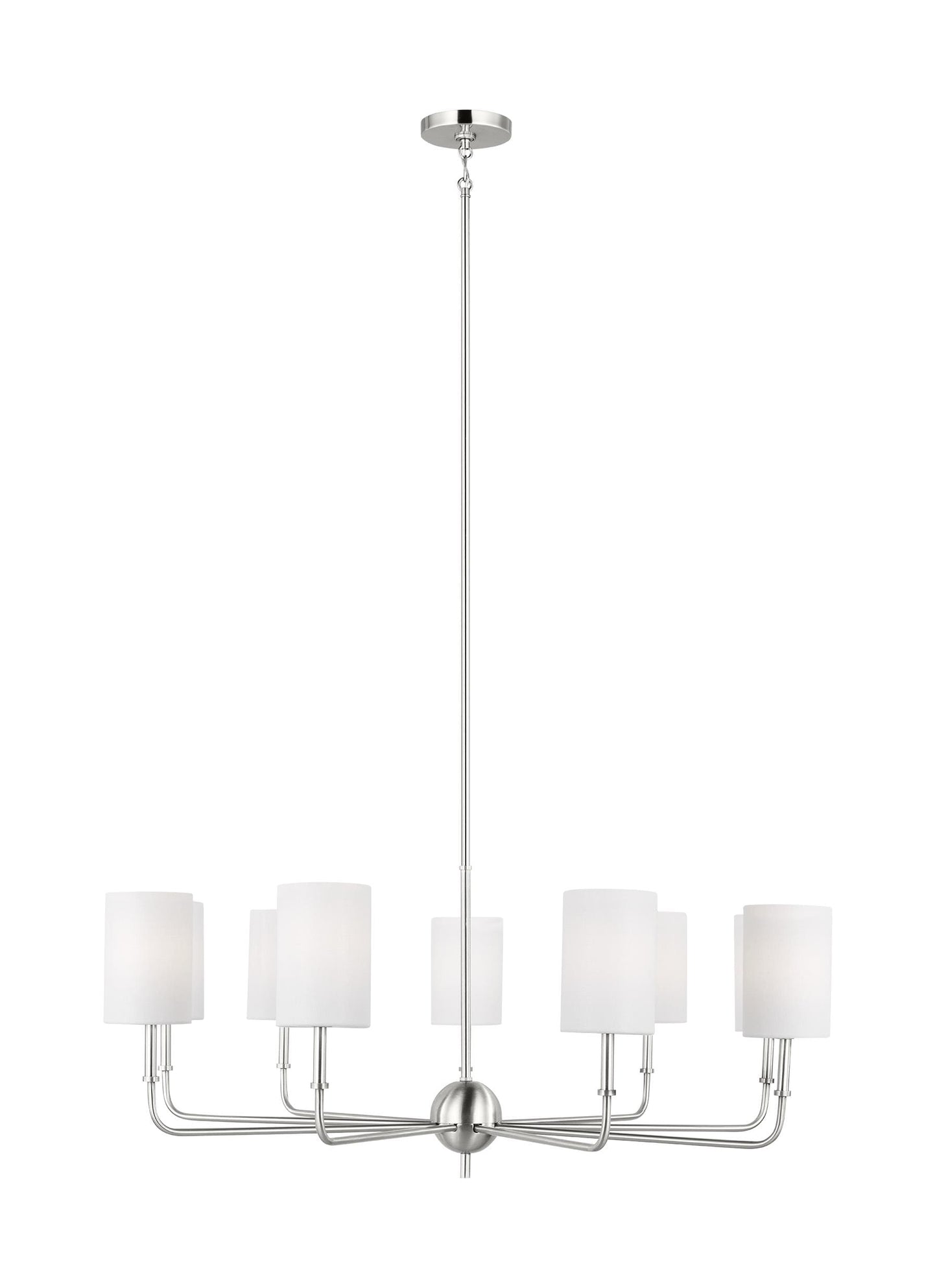 Generation Lighting Foxdale 9 -Light Nickel Transitional For Use in Dining Rooms, Foyers, Kitchens, Living Rooms Chandelier