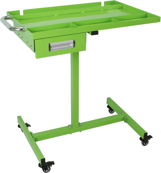 Rolling Tool Tray,220lbs Capacity Tear Down Work Table with Drawers,Rolling Work Table for Garage, Shop, DIY(Green)