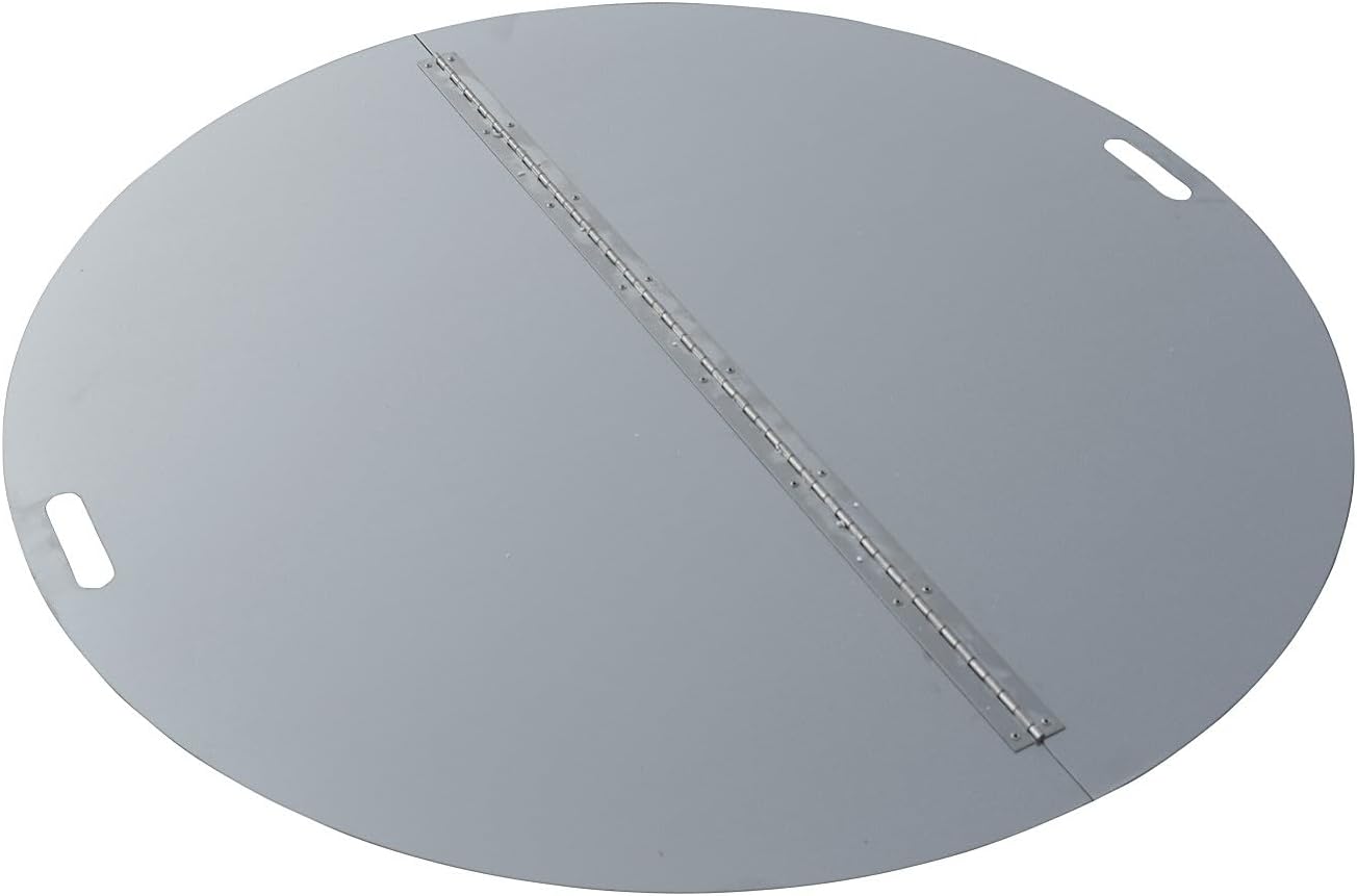 Firebuggz Fire Pit Covers - Stainless Steel Fire Pit Cover, 40\u201D Round - Snuffer Cover Top for Wood or Gas Pit Ring, Silver