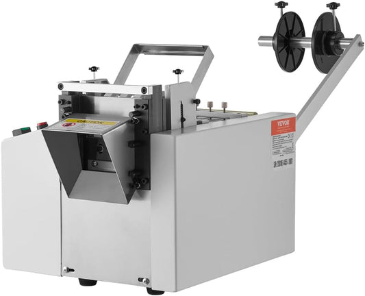 VEVOR Auto Heat-Shrink Tube Cutter, Cable Pipe Cutting Machine with 1mm-85mm Cutting Width, 0.1mm-99999.9mm Length, Automatic Tube Cutter for Heat Shrink Tube, Fiberglass Tube, Cable, Yellow Wax Tubes