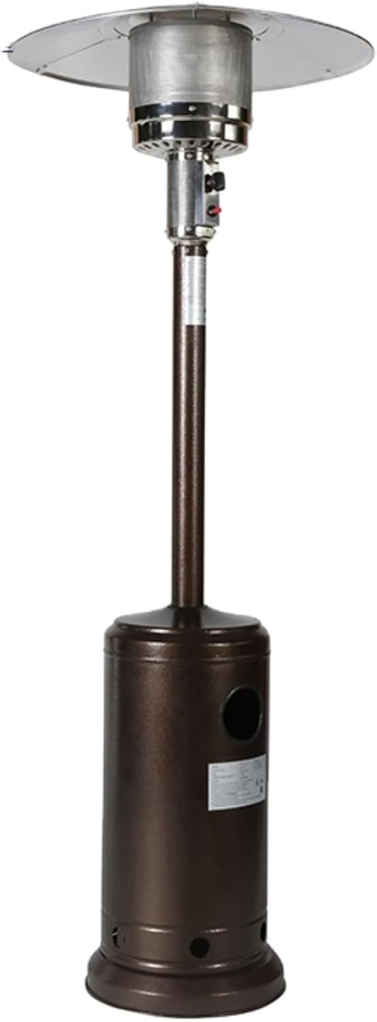 46,000 BTU Outdoor Propane Patio Heater with Adjustable Height & Wheels, Stainless Steel Standing Gas Heater with Pulse Ignition, Triple Safety Protection, for Backyard, Garden, Restaurant