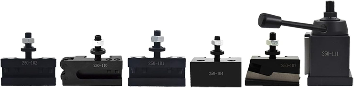6Pcs 250-111 Wedge Type Tool Post Set AXA Tool Post Set Quick Change Tool Post Holder Set Swing Dia 12 Inch