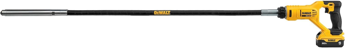 DEWALT 20V Pencil Vibrator, 4 Ft. Long Flexible Shaft, 14,000 VPM, Battery and Charge Included (DCE531P1)