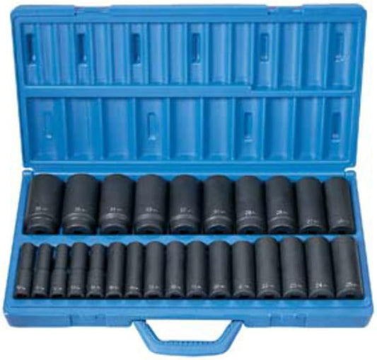Grey Pneumatic Corp 1326MD 1\/2-Inch Drive Deep Length Metric Master Set - 26 Piece