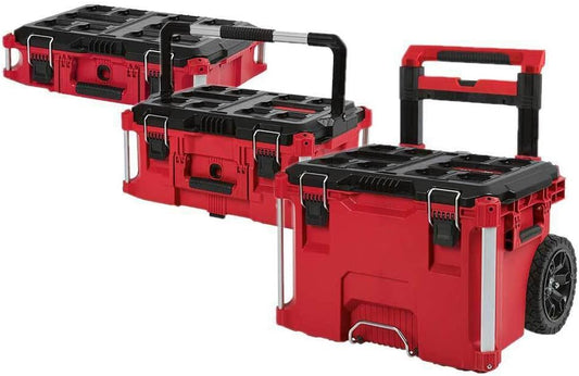 Milwaukee Packout Heavy Duty Polymer Tool Box Combo Kit - Large, Standard & Rolling Boxes
