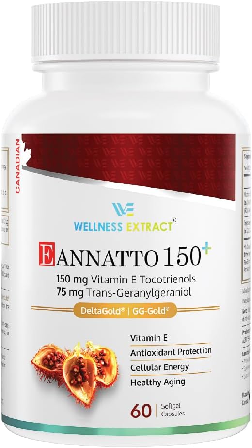 Eannatto 150mg Vitamin E Tocotrienols Supplement with GG - Healthy Aging 60 softgels.