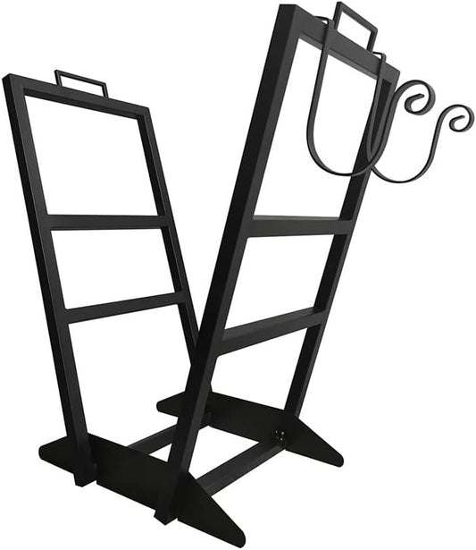 Firewood Storage Rack Iron Wood Storage Rack Firewood Rack Firewood Support Rack Wood Stacking Rack Shelf Stand