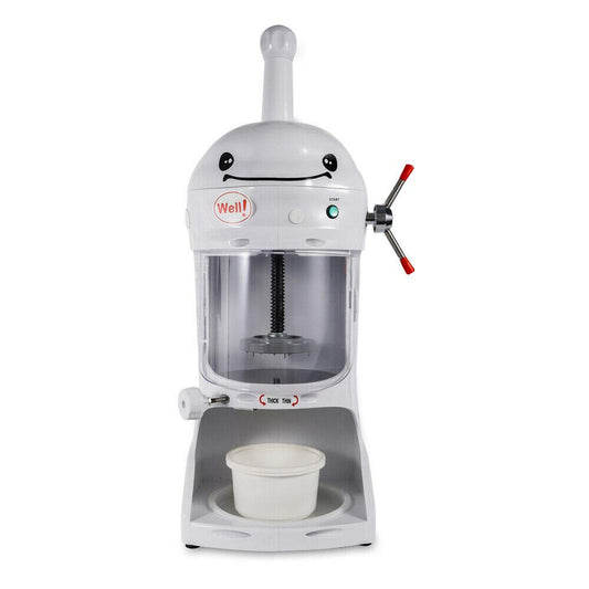 350W Commercial Ice Shaver Shaved Ice Block Machine, Electric Snow Cone Maker with Ice Bucket, Stainless Steel Electric Dual Blades Commercial Ice Crusher Shaver Snow Cone Maker Machine