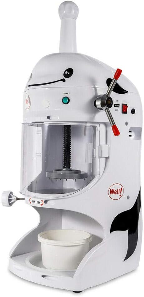 Commercial Ice Shaver Machine 350W Electric Snow Cone Maker Crusher Shaving 110V Ice Cub Shaved Ice Machine Commercial Ice Shaver for Coffee Shop Milk Tea Shop Hotel Restaurant