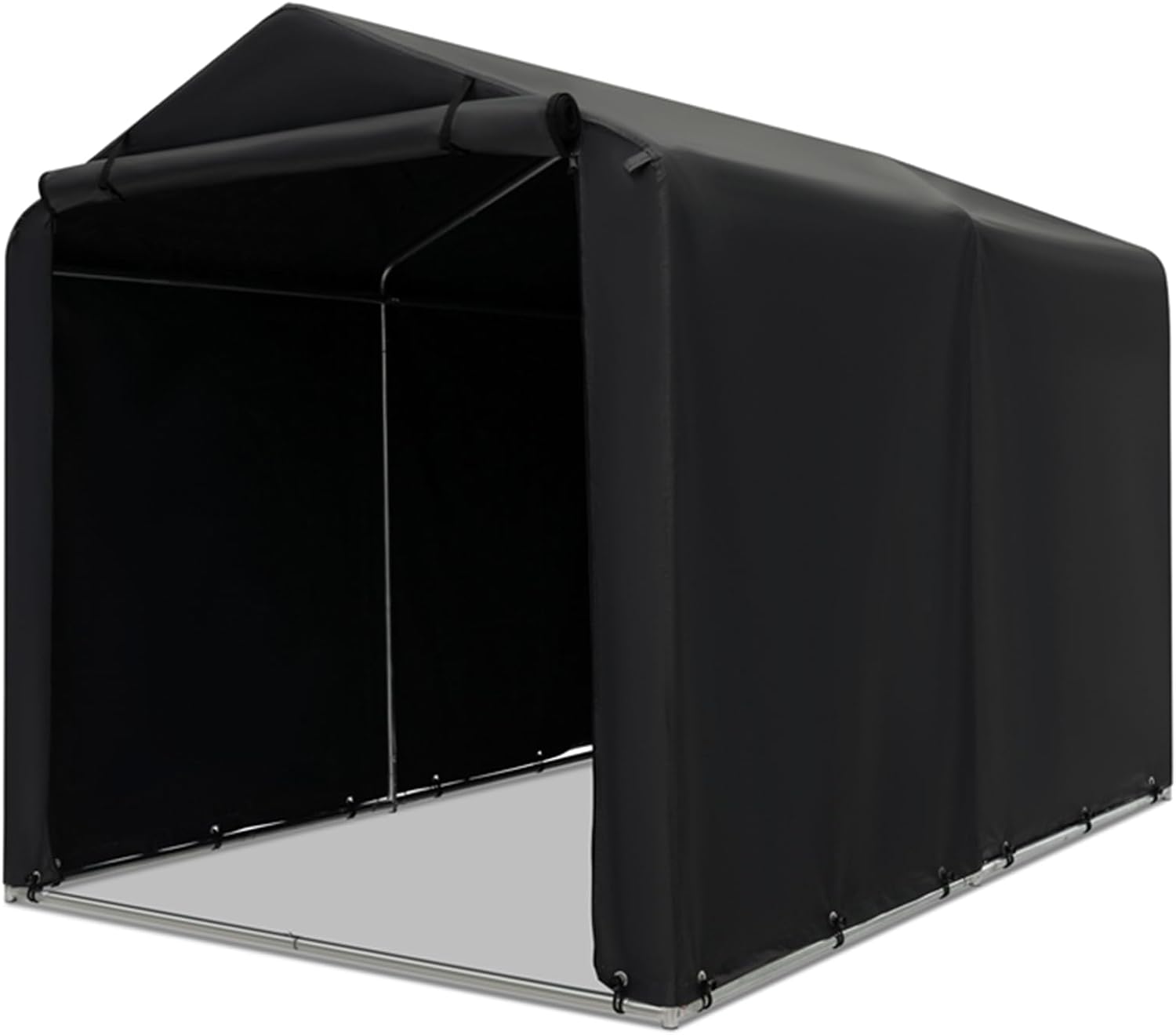 ERGOMASTER 7 x 5.2 x 5.4Ft Outdoor Storage Shed with Waterproof Cover, Roll-Up Zipper Door, Wind Rope, Ground Stake,Heavy Duty Portable Tent for Storage Bikes, Garden Tools, Motorcycles