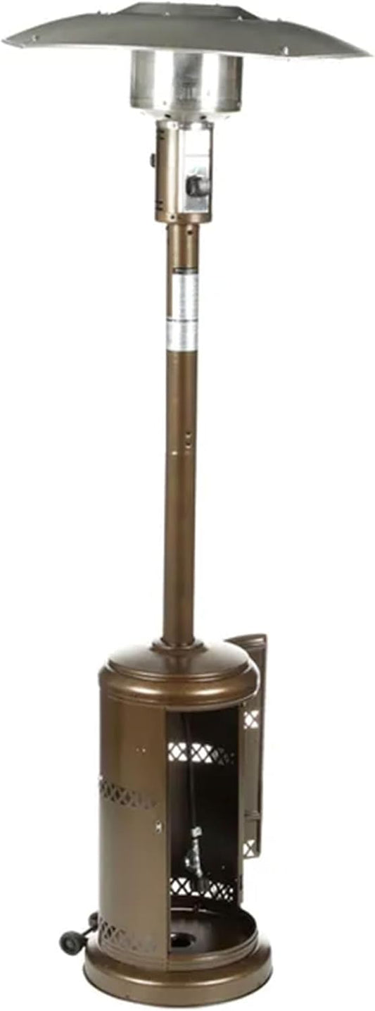 Four Seasons Courtyard 86" Freestanding Steel 40K BTU Liquid Propane Gas Patio Heater with Adjustable Temperature Control for Outdoor Backyard, Bronze