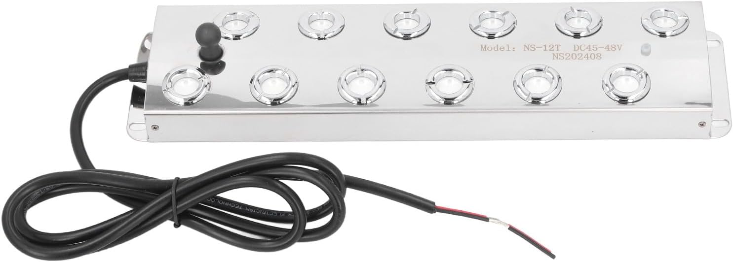 CHICIRIS Stainless Steel Ultrasonic Fogger, 12 Nozzle IP67 Water Proof, DC45 to 48V 1.7MH Oscillation 3000 to 5000H Disc Life, for Indoor Outdoor Landscapes Gardens Art Spaces