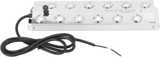 CHICIRIS Stainless Steel Ultrasonic Fogger, 12 Nozzle IP67 Water Proof, DC45 to 48V 1.7MH Oscillation 3000 to 5000H Disc Life, for Indoor Outdoor Landscapes Gardens Art Spaces
