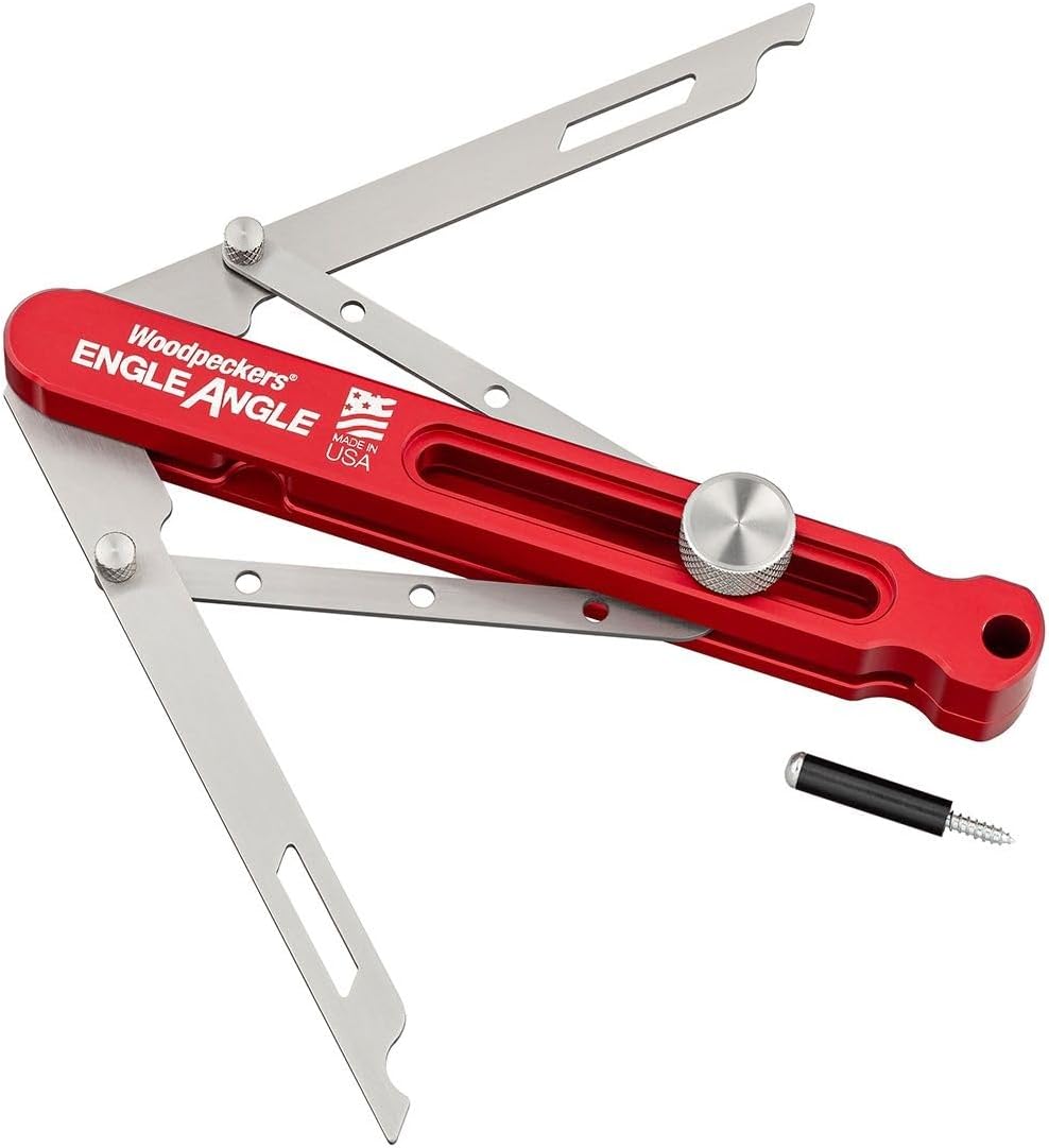 Woodpeckers Engle Angle, 6 Inch, Angle Finder Tool, Bisect Angles for Woodworking, Get Perfect Mitered Corners on Trim