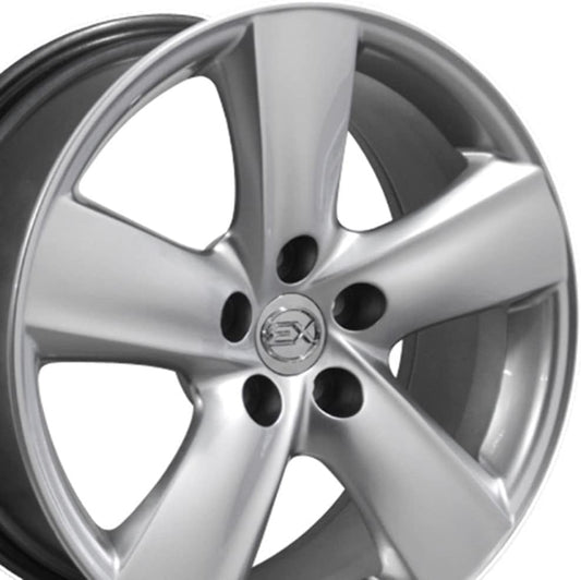 OE Wheels LX19 18 Inch Rim Fits LS460 Style 5x114.3 18x8 Gloss Hyper Silver - Hollander 74196 (1)