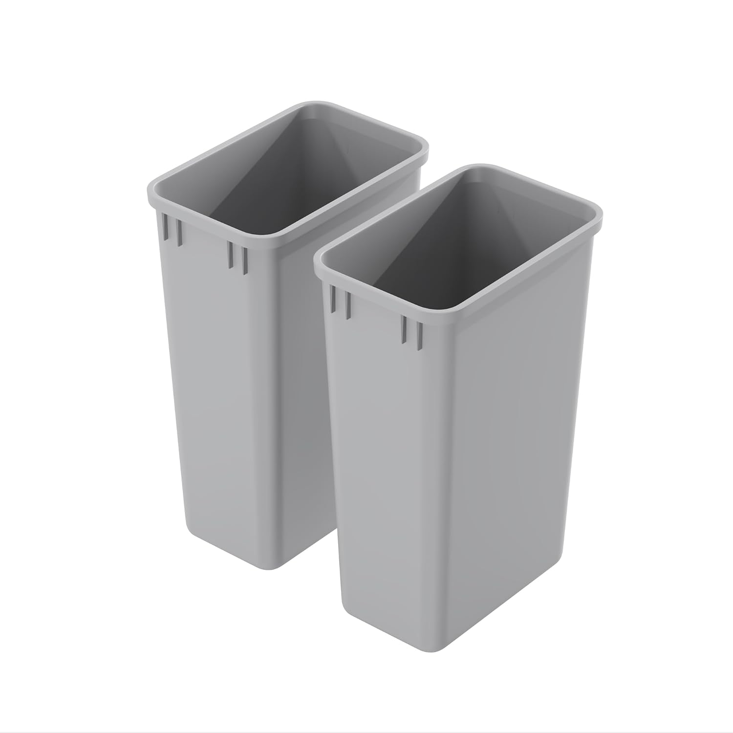 Dowell 50Qt Waste Trash Container, 13Gal, Plastic, Stackable, for Kitchen\/Bathroom\/Office, Fits Under Sink\/Desk (Grey 4000 50 04-2 Pack)